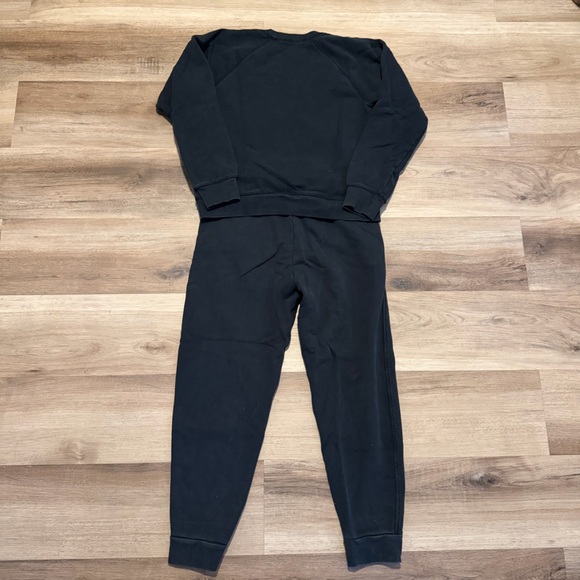 Everlane Women’s Small 100% Cotton Sweatshirt Sweatpants Set Cornflower Black - Picture 2 of 10